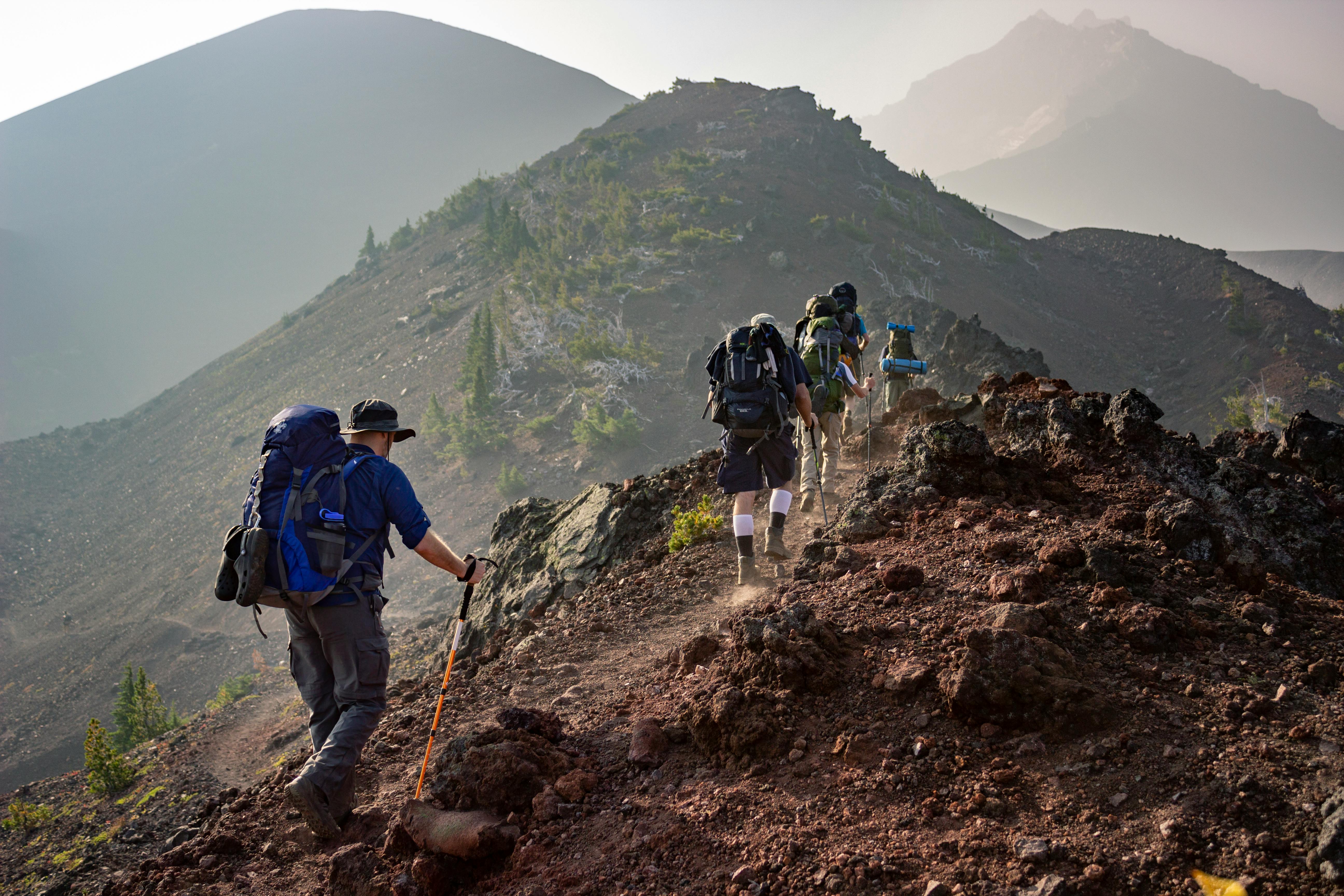 Veterans participating in outdoor therapy